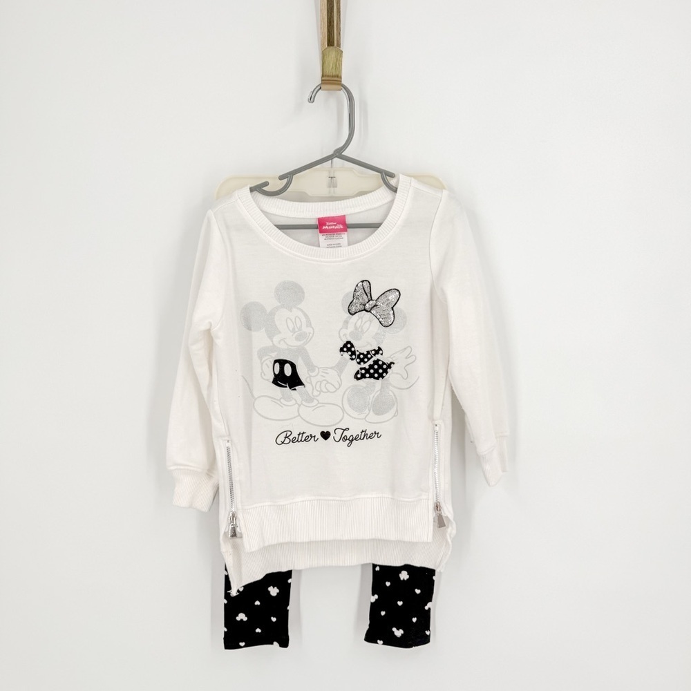 Disney White and Black Matching Set Sweatshirt